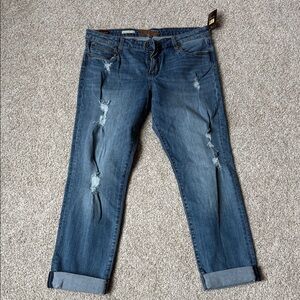 NWT Katy kut from the kloth Distressed Blue Women's Jeans size 14